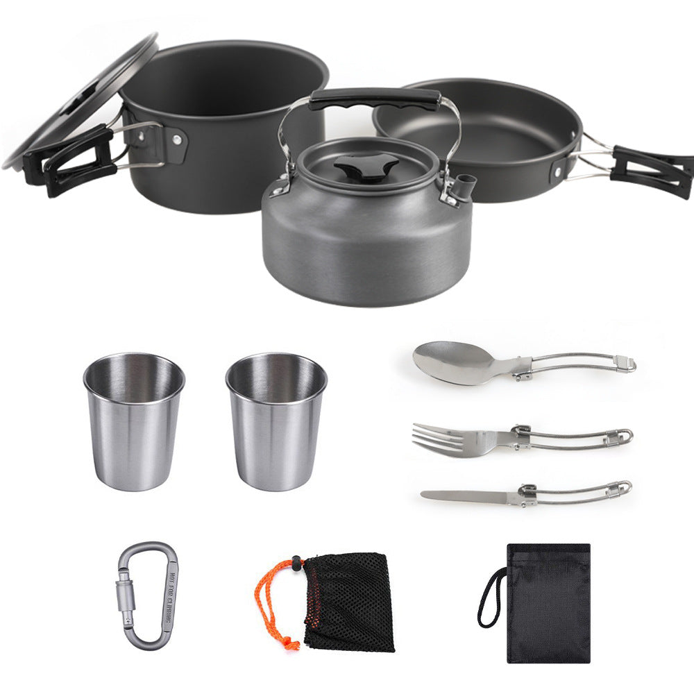 TrailNova WildChef 11-Piece Portable Camping Cookware Set - Professional Outdoor Gear